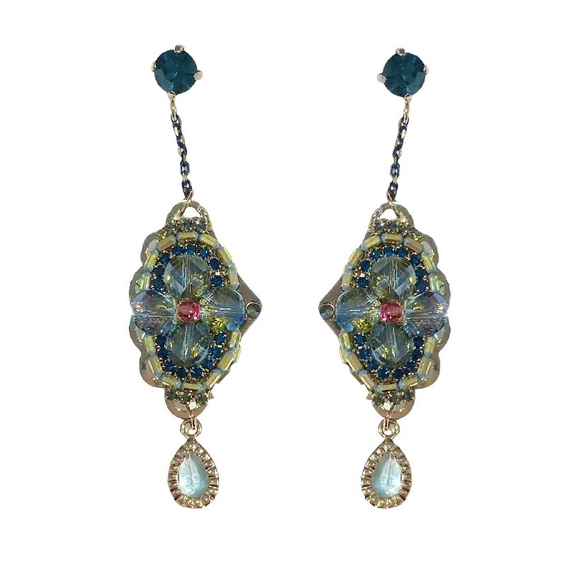 Emerald Earrings for Women-Karen Angel Wing Drop Statement Earrings