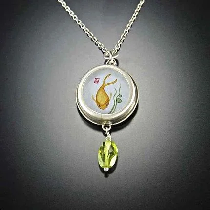 Adjustable Crystal Necklace-Koi Necklace with Peridot