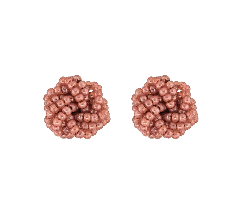 Simple Crystal Earrings-<br>Rosette Earrings<br> Terracotta