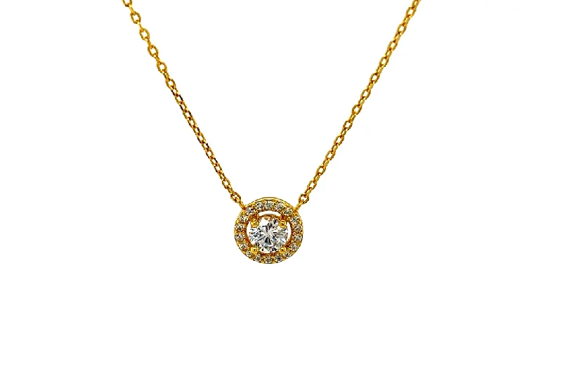 Layered Crystal Pendant Necklace-"HALO" Solitaire  CZ Necklace