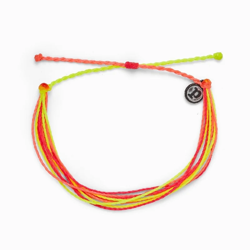 Sterling Silver Rope Bracelet-PuraVida, Original Bracelet, Neon Popsicle