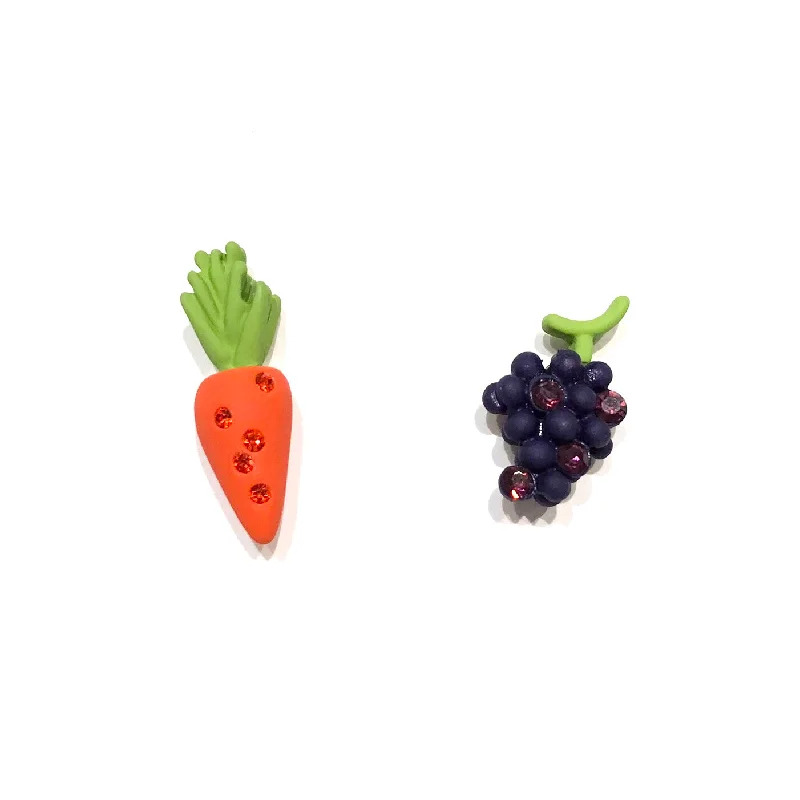 Chic Stud Earrings-Fruity Carrot Grapes Earrings