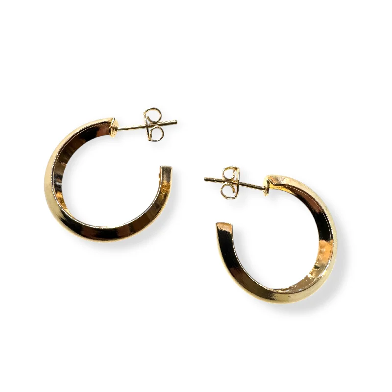 Textured Gold Earrings-18K Gold Filled Edged Hoops