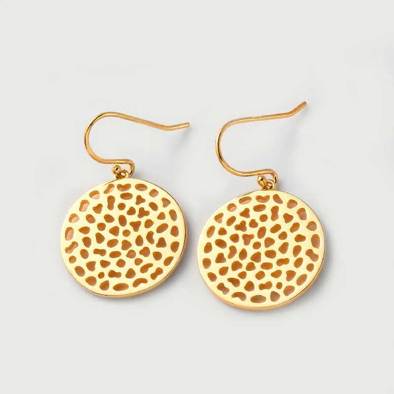 Geometric Earrings for Women-Lattice Disc Drop Earrings