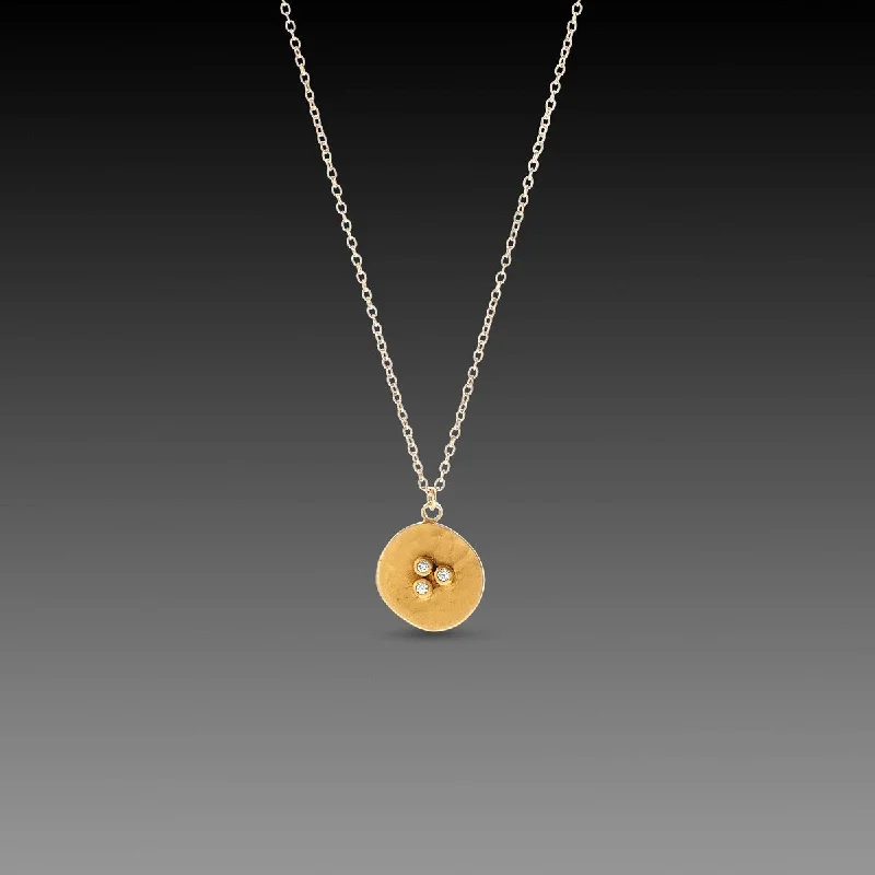 Dainty Diamond Necklace-22k Bud Necklace with Diamonds