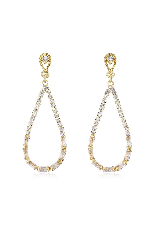 Statement Drop Earrings-Angels City Drop Crystal Earrings