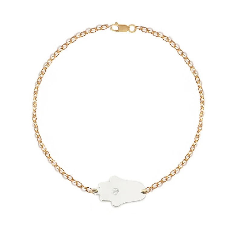 Engraved Name Bracelet-Dani Hamsa Classic Diamond Bracelet | Anklet