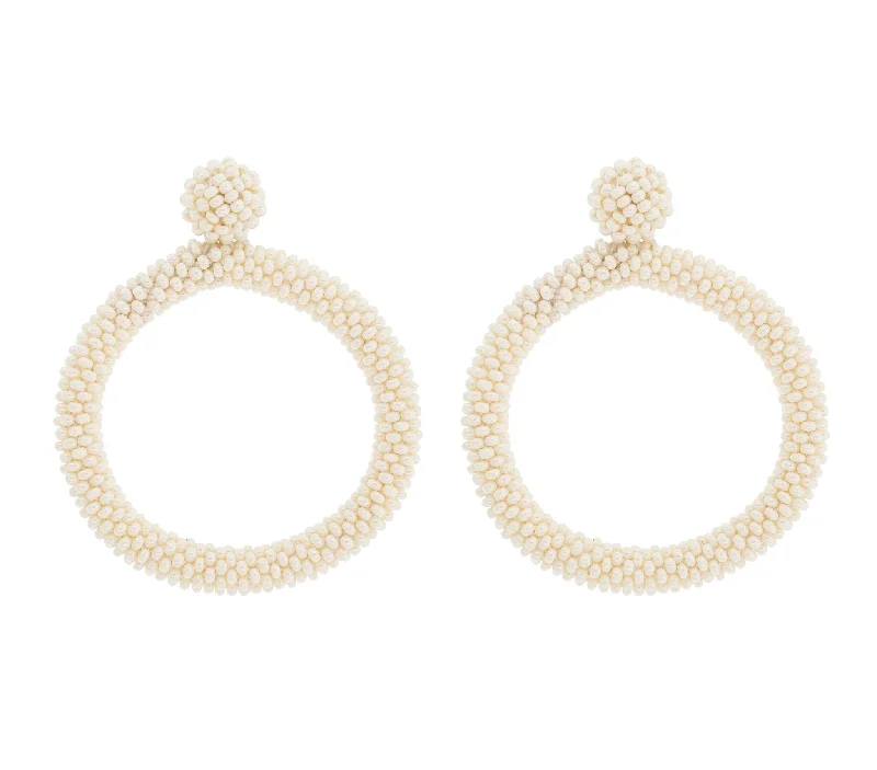 Statement Earrings for Parties-<br>The Roll-On® Hoop <br> Cream