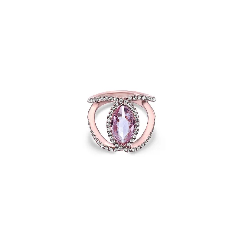 Vintage Cocktail Ring-Pastel Diamond Regal Ring