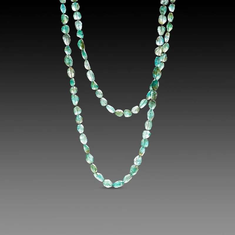 Stylish Diamond Necklace-Long Apatite Necklace