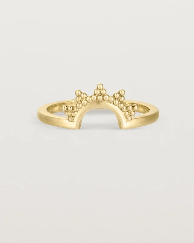 Rose Gold Band Ring-Odine Crown Ring | Fit Ⅱ