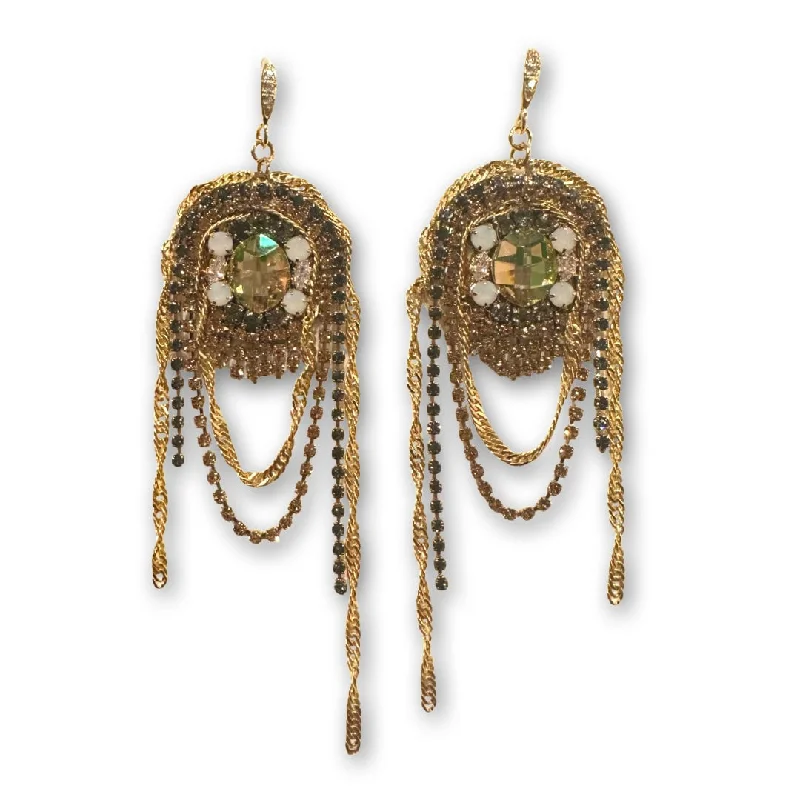 Luxury Gold Earrings-Paige Flow Chandelier Statement Earrings