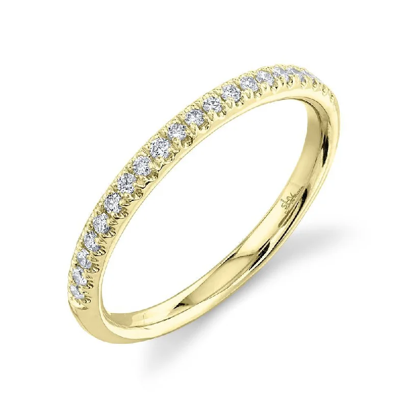 Custom Wedding Band with Diamonds-14K Yellow Gold Classic Diamond Stackable Band