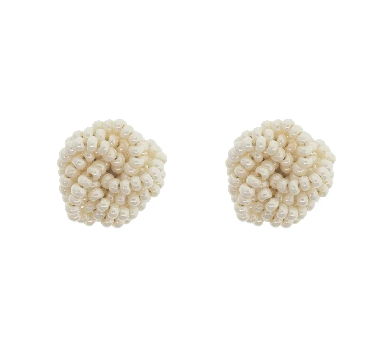 Geometric Drop Earrings-<br>Rosette Earrings<br> Cream