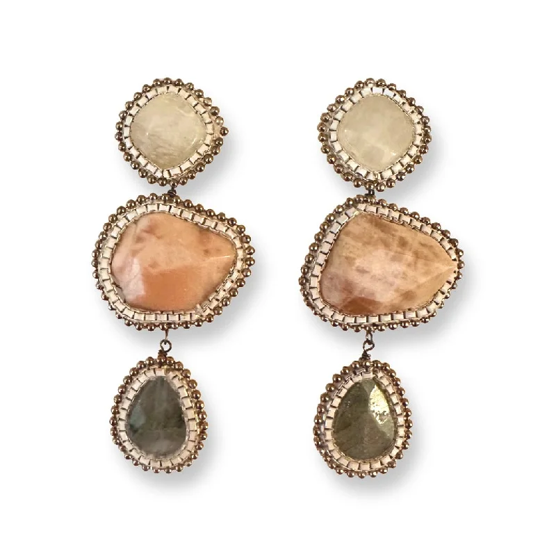 Fashion Bead Earrings-Paige Gemstone Statement Earrings