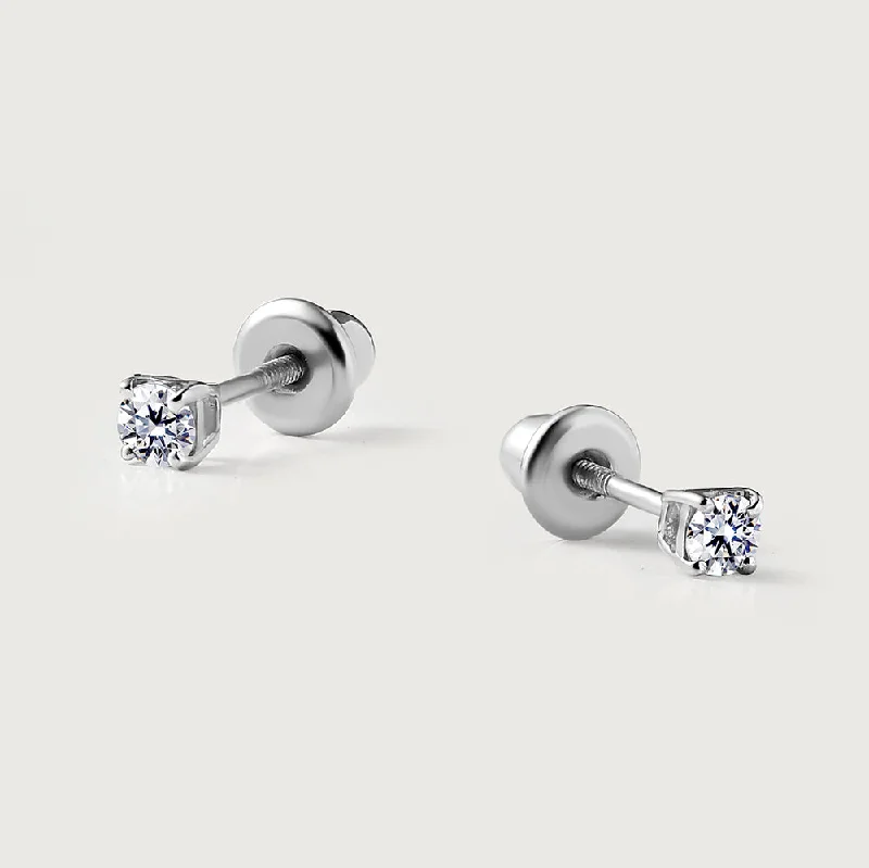 Gold Knot Earrings-Lab Grown Diamond Classic Stud Earrings