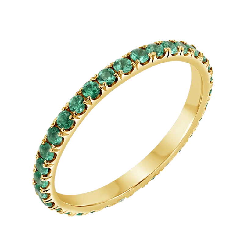 Bridal Sapphire Ring-Emerald Band