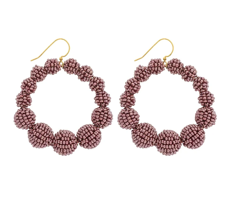 Cute Dangle Earrings-<br>The Olivia Hoop <br> Mulberry