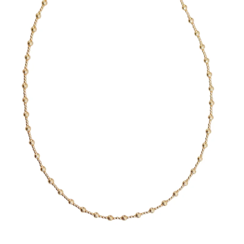 Fashion Silver Pendant Necklace-"ANGELINA" 14K Gold Filled Ball Beaded Choker/Necklace