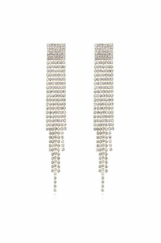 Custom Pearl Earrings-Crystal Fringe Dangles