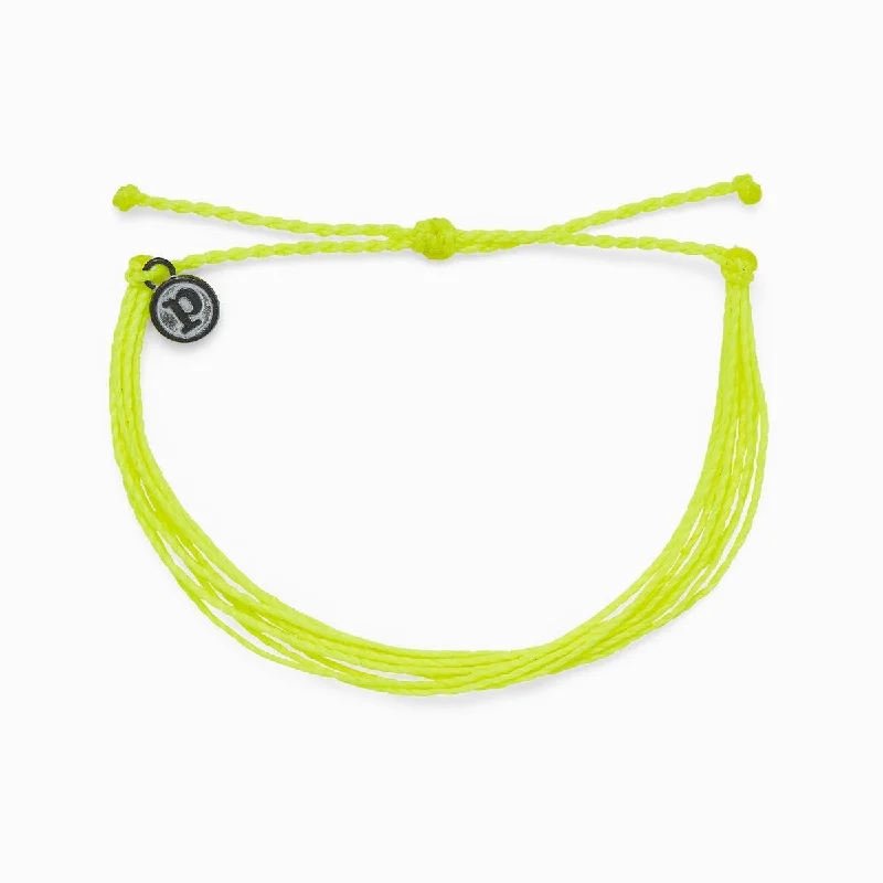 Rose Gold Cuff Bracelet-PuraVida Bright Solid Bracelet, Neon Yellow