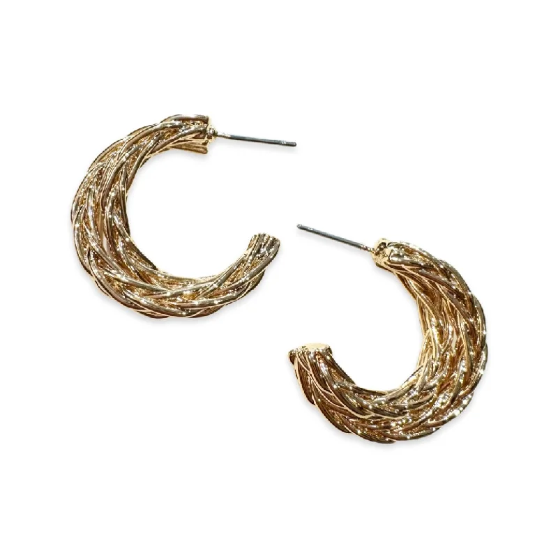 Shiny Crystal Earrings-Krista Braided Wire Hoop Earrings