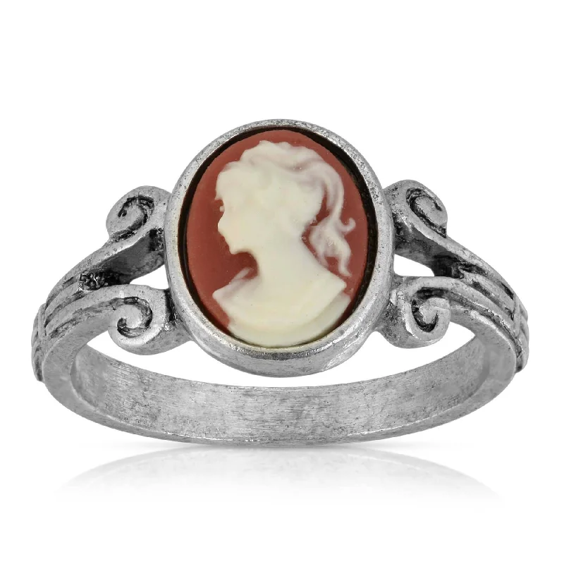 Bridal Sapphire Ring-1928 Jewelry Oval Carnelian Cameo Ring Size 7