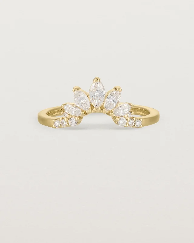 Elegant Band Ring with Diamonds-Camille Crown Ring | Fit Ⅲ