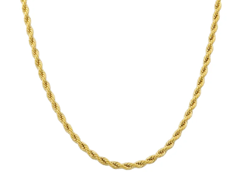 Multi-Color Necklace-Mens 5MM Gold Stainless Steel Rope Chain Necklace