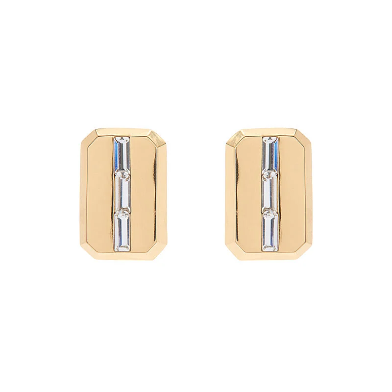 Geometric Dangle Earrings-Kourt Studs in Gold