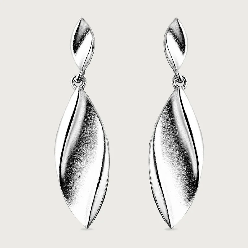 Lightweight Earrings for Summer-Sandblast Leaf Earrings