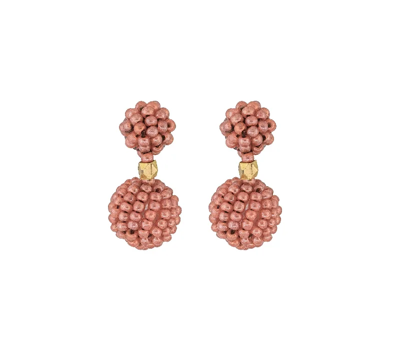 Floral Drop Earrings-<br>The Waldorf Earring <br> Terracotta