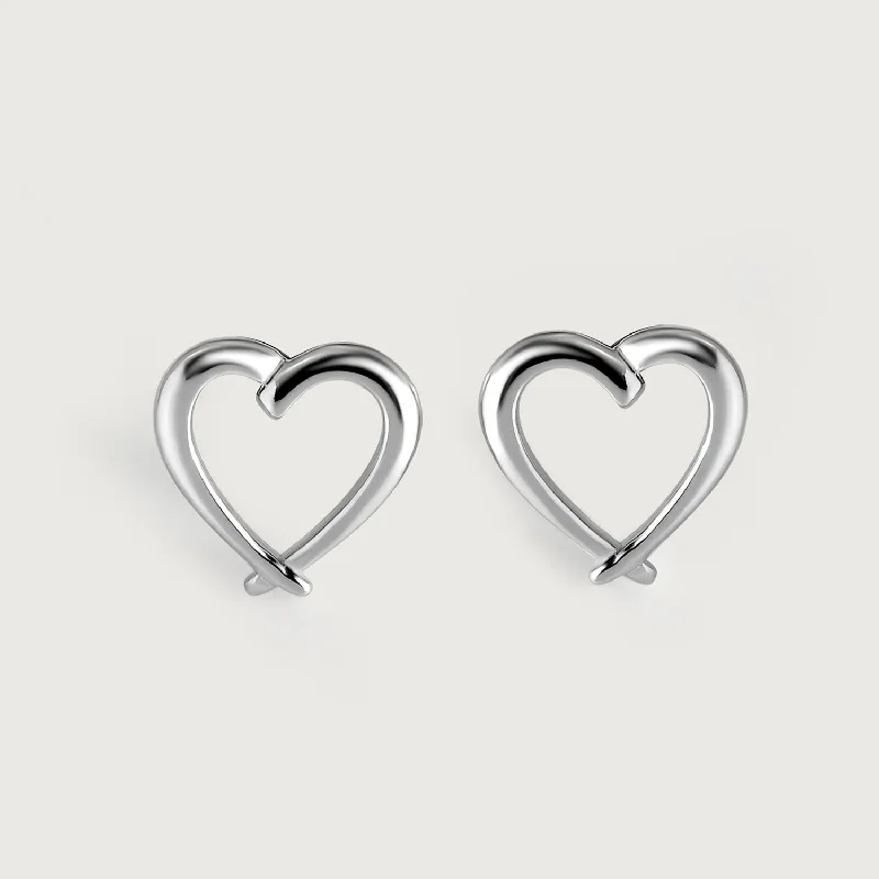 Gold Chain Earrings-Molto Heart Stud Earrings