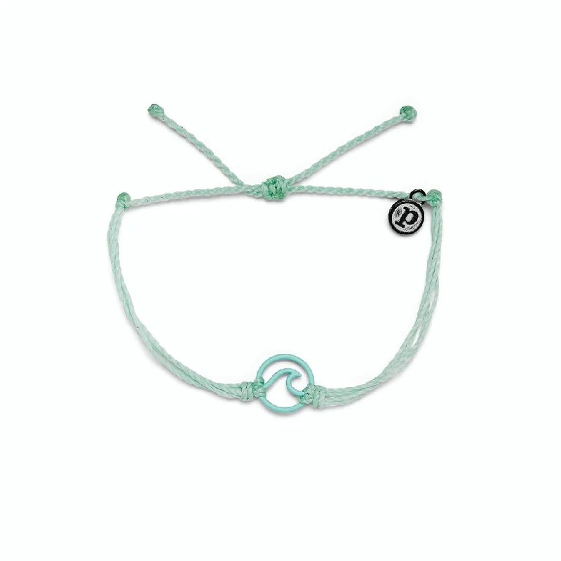 Classic Pearl Bracelet-PuraVida, Enamel Wave Aqua Charm Bracelet, Winterfresh