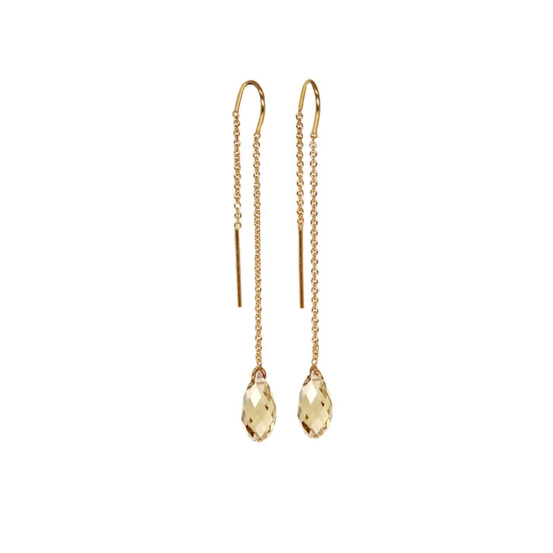 Bold Drop Earrings-14K GOLD THREADER EARRINGS