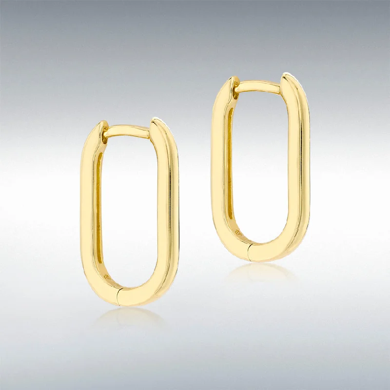 Unique Dangle Earrings-Creole Hoop Earrings in 9K Gold