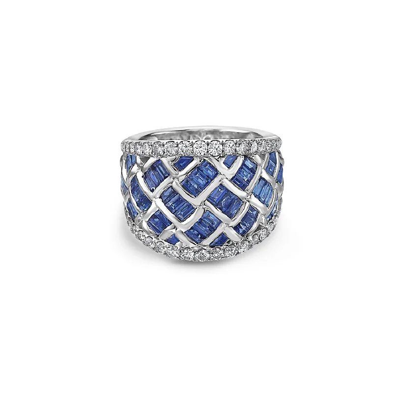 Custom Promise Ring-Krypell Collection Diamond Basket Weave Ring