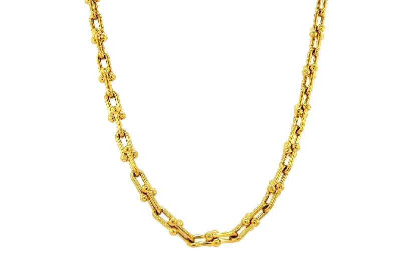 Black Diamond Necklace-Small "HARDWARE" Gold Plated Necklace