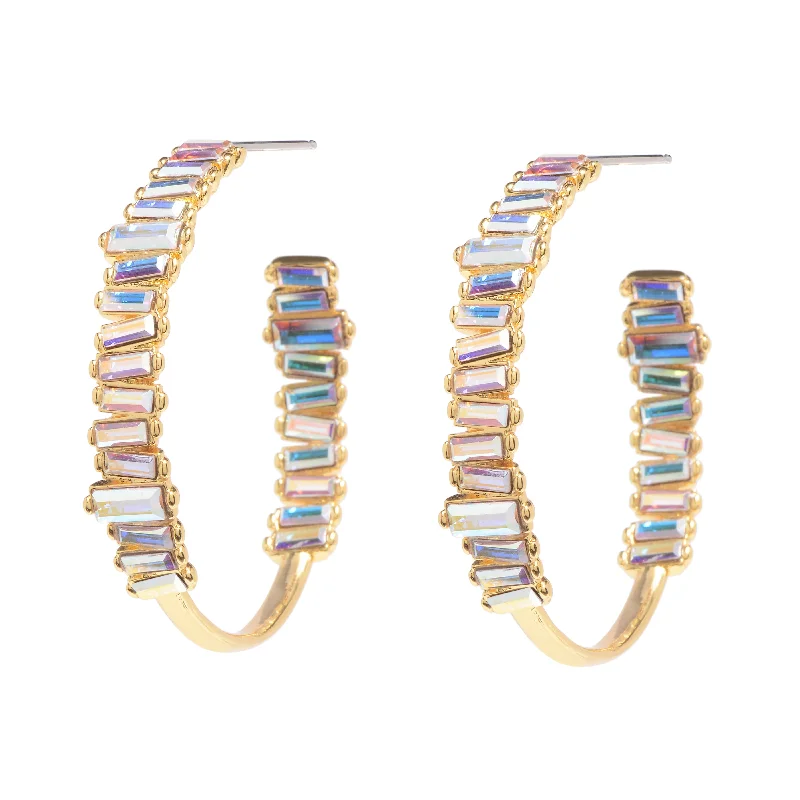 Heart Shaped Drop Earrings-Serena Hoops in Gold Unicorn