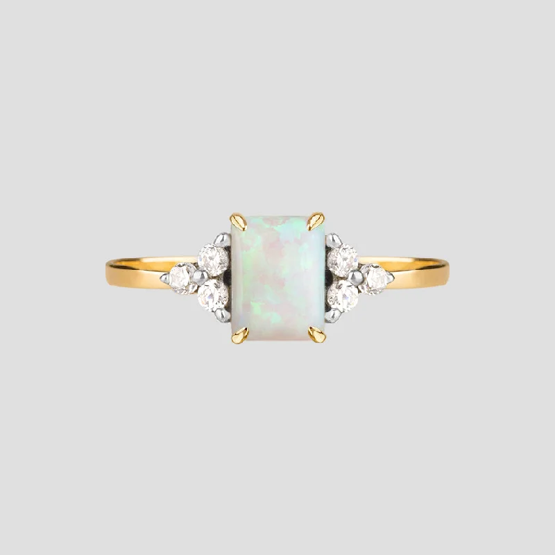 Platinum Promise Ring-APHRODITE. Opal Gold Ring