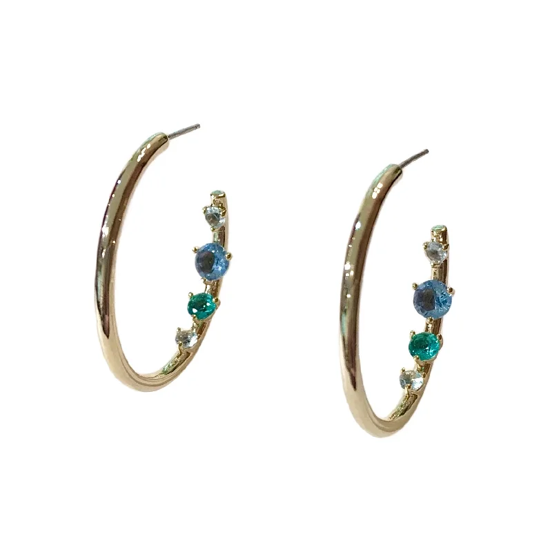 Handmade Crystal Drop Earrings-Kerry Back Studded Hoops