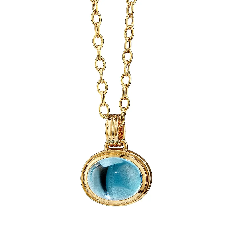 Vintage Pendant Necklace-Blue Topaz Candy Necklace