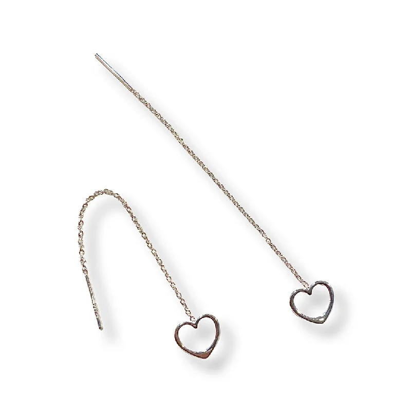 Fashion Hoop Earrings-Heart Threader Earrings