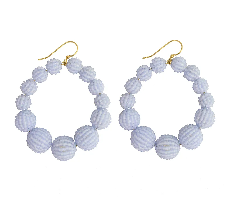 Cute Pearl Earrings-<br>The Olivia Hoop <br> Sky