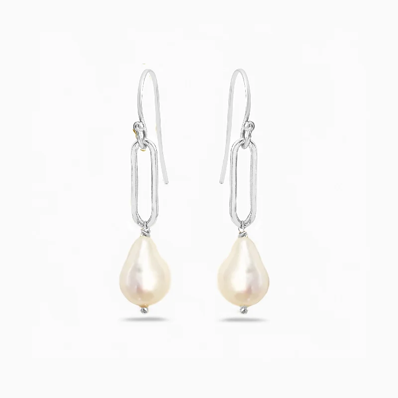 Luxury Pearl Earrings-NEW PEARL SILVER EARRINGS