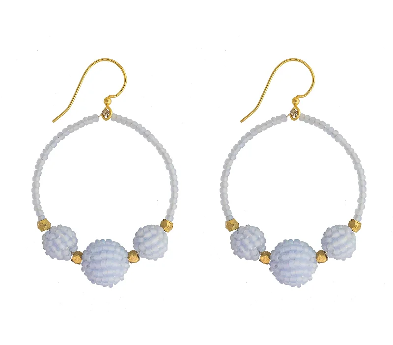 Modern Silver Earrings-<br>The Uptown Girl Hoops <br> Sky