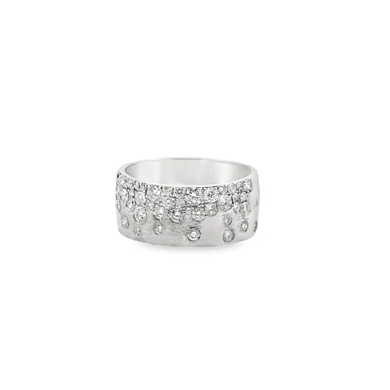 Custom Wedding Band for Women-Wide Confetti Diamond Band