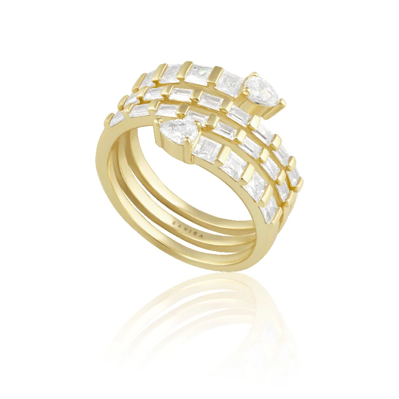 White Diamond Wedding Band-Natalia CZ Ring