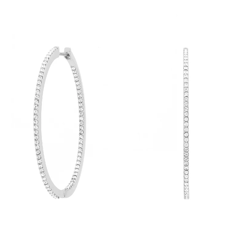 Casual Silver Earrings-Liv Hoops in Rhodium