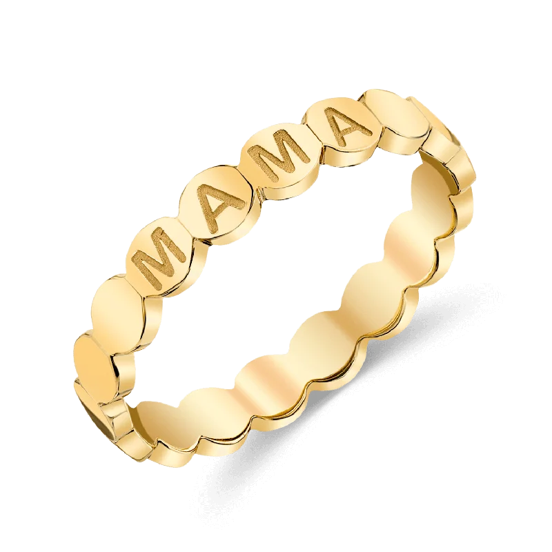 Vintage Diamond Wedding Ring-Bubble Engravable Eternity Band